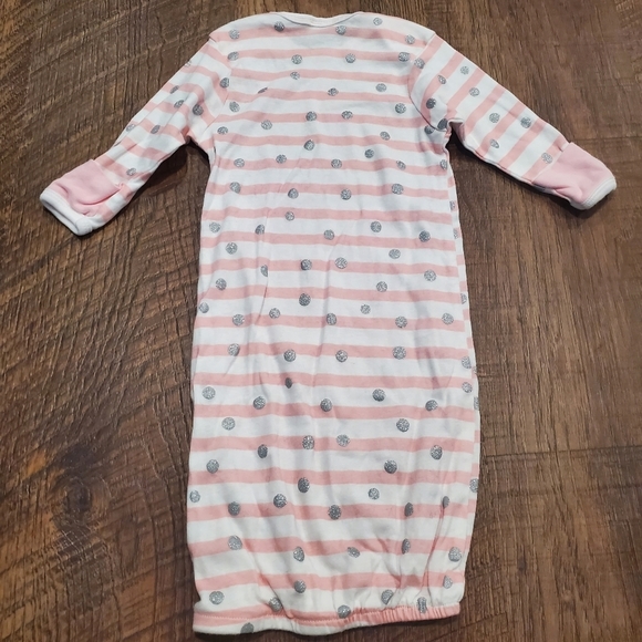 Gerber Baby Girl Cotton Sleep Sack Pink Striped Silver Sparkle Polka Dot Infant - Picture 2 of 7